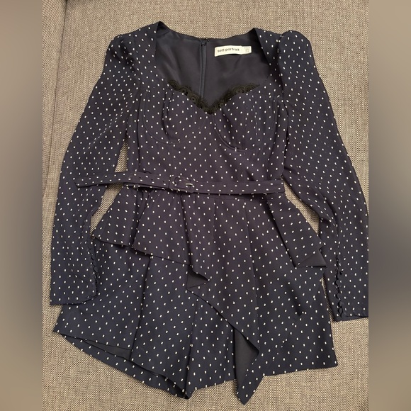 Self-Portrait Polka Dot Print Square Neckline Romper - Picture 9 of 10